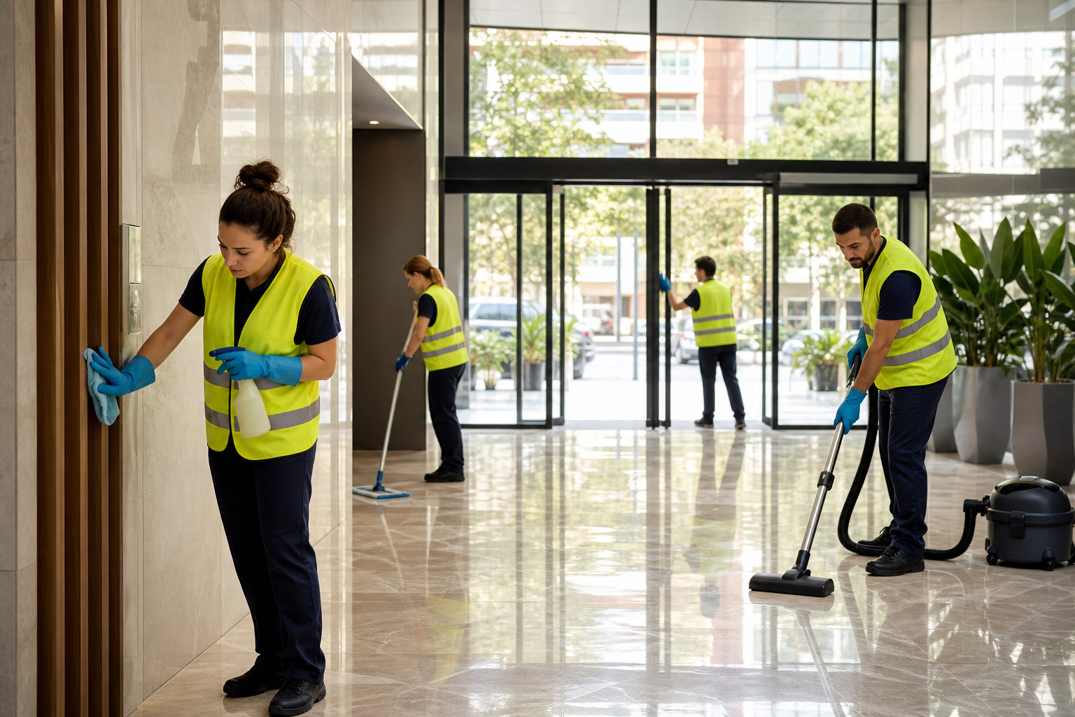 Limpieza profesional de zonas comunes en una comunidad de propietarios en Barcelona