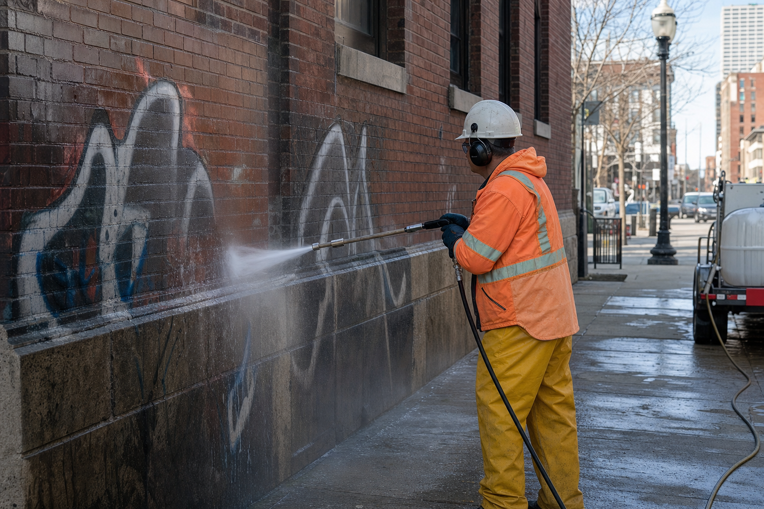 Limpieza de fachadas y retirada de pintadas en Barcelona